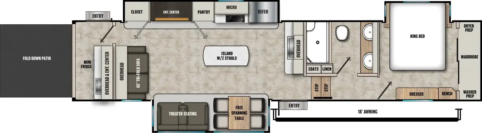 2026-Phoenix-389DEK-Phoenix Fifth Wheels-Web-Floorplan-Large309121